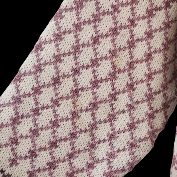 Vintage DALE OF NORWAY Sz 42 Ski Nordic Fair Isle Purple Wool Sweater READ FLAWS - Picture 8 of 9